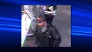 The male suspect is described as a light brown skin complexion, 30-40 years old, 5'6" (168cm), thin to medium build. He was wearing a black jacket - possibly leather, greenish baseball cap and black sneakers.