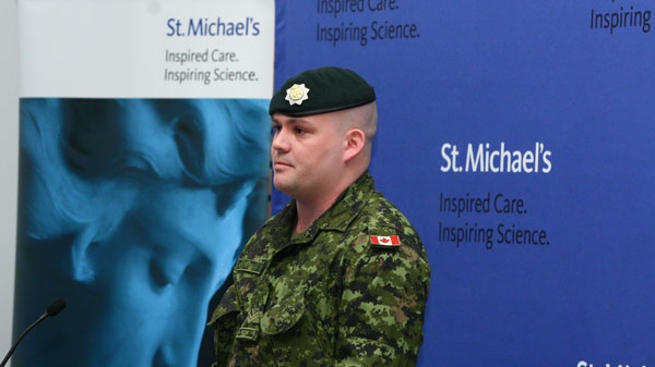 Master Cpl. Michael Blois, at St. Michael's Keenan Research Centre in Toronto, Thursday, May 5, 2011, says he suffered a traumatic brain injury during his tour of duty in Afghanistan in 2007. (St. Michael's Hospital  / The Canadian Press)