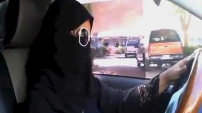 A Saudi woman drives a vehicle in Riyadh, Saudi Arabia, Saturday, Oct. 26, 2013. (theOct26thDriving campaign)