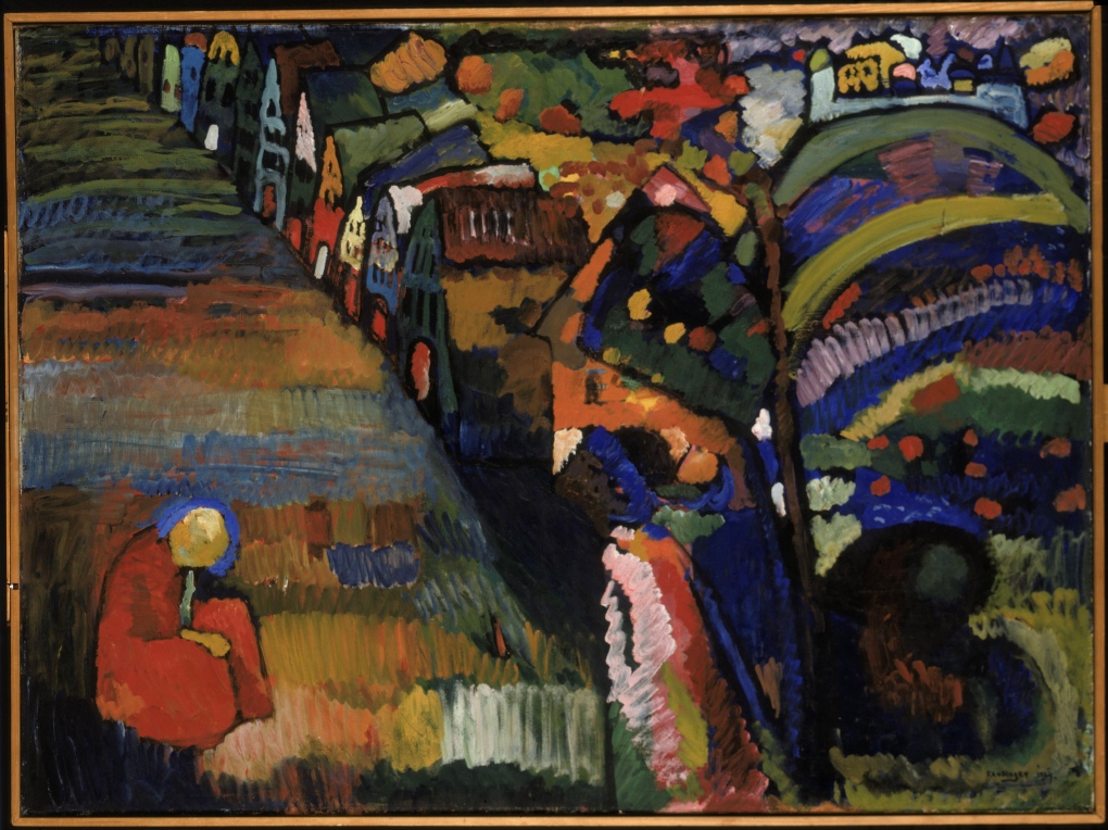 1909 painting Image with Houses by Wassily Kandins