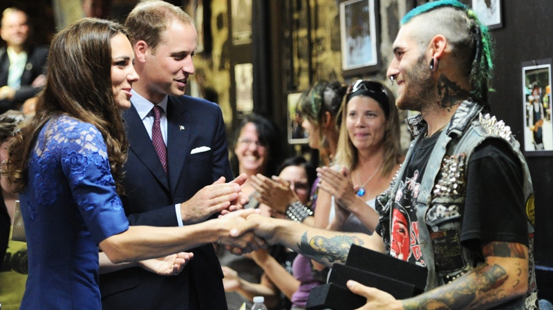 The Duke and Duchess of Cambridge greet youths as they tour la Maison Dauphine in Quebec City Sunday, July 3, 2011. Sean Kilpatrick / THE CANADIAN PRESS