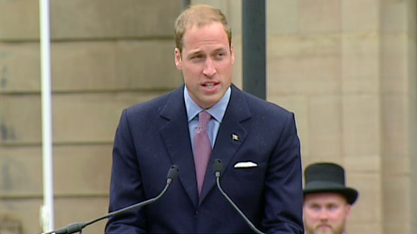 Prince William at podium in P.E.I.