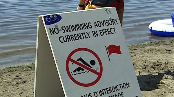 A no swimming advisory was in effect at Kitchissippi Lookout at Westboro Beach, Monday, July 4, 2011. 