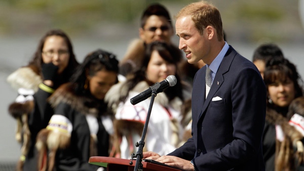 Prince William, the Duke of Cambridge, makes a speech during a welcome ceremony in Yellowknife, on Tuesday, July 5, 2011. (AP / Charlie Riedel)