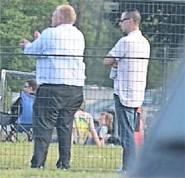 Rob Ford with Alexander Lisi on soccer pitch