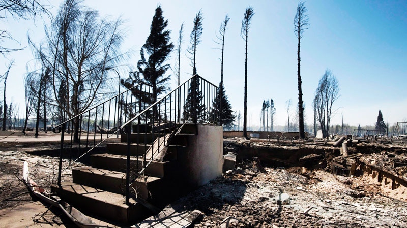 All that remains of a house in Slave Lake, Alberta, on Monday, May 16, 2011 is a set of steps. (Ian Jackson / THE CANADIAN PRESS)