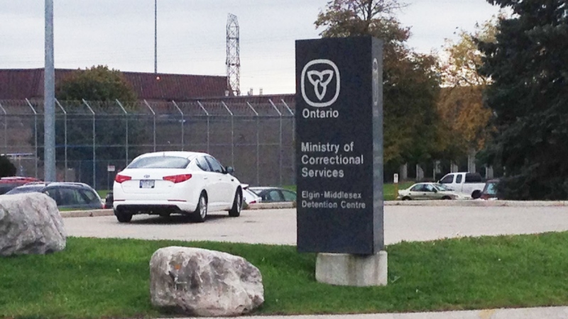 An inmate was found dead at the Elgin Middlesex Detention Centre in London, Ont. on Friday, Nov. 1, 2013. (Gerry Dewan / CTV London)