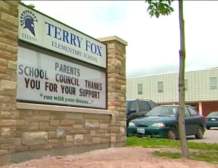 Officials at Terry Fox Elementary School in Barrie, Ont. filed the report.