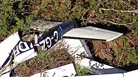 Photos from CTV's Chopper 9 of the remote area in B.C.'s Fraser Valley where two people died after a two-seat Cessna 152 plane crashed. July 7, 2011.