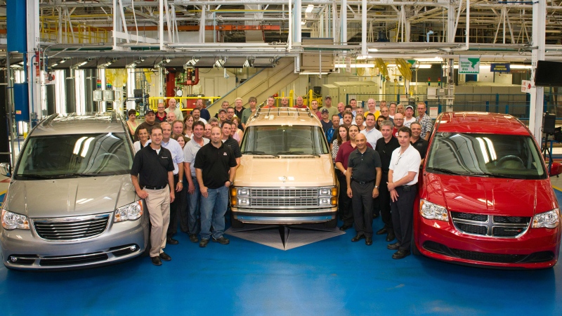Chrysler Group LLC provided this image as the Windsor Assembly Plant in Windsor, Ont. marks the 30th anniversary of the minivan.
