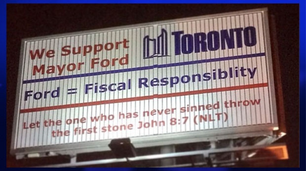 Rob Ford billboard taken down