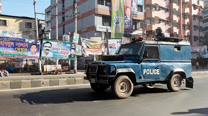 Bangladeshi security vehicle in Dhaka