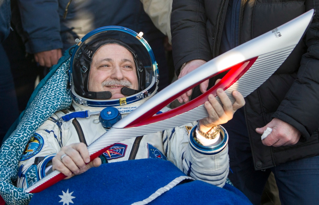 Sochi Olympic torch back from space