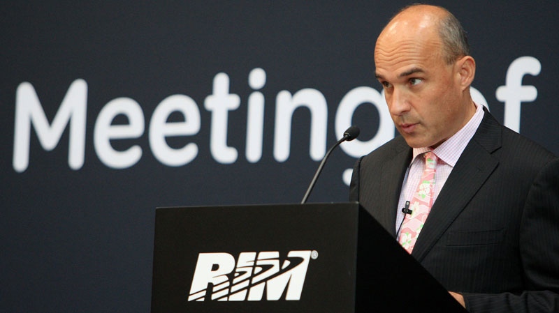 Jim Balsillie speaks at the Research in Motion annual meeting in Waterloo, Ontario, Tuessday, July 12, 2011.