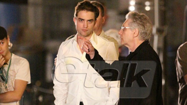 Robert Pattinson is seen on a film set in Toronto during the very early hours of Thursday, July 7, 2011. (Sean O'Neill)
