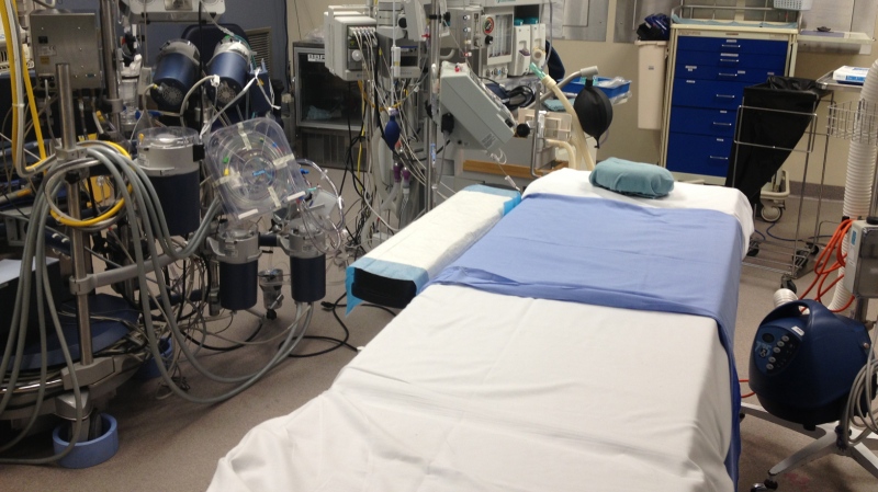 A cardiac operating room is seen at St. Mary's General Hospital in Kitchener, Ont., on Monday, Nov. 11, 2013. (David Imrie / CTV Kitchener)