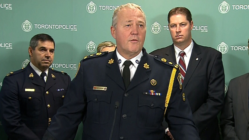 Toronto Police chief Bill Blair makes an announcement on Project Spade, Thursday, Nov. 14, 2013.