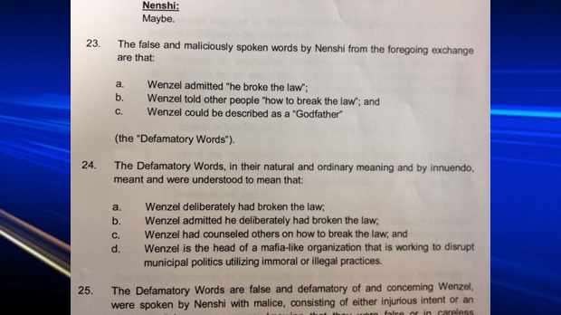 Court documents from Wenzel - Nenshi lawsuit