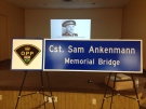 A bridge in Sebringville is being dedicated to OPP Const. Sam Ankenmann on Tuesday, Nov. 19, 2013. (Scott Miller / CTV London)