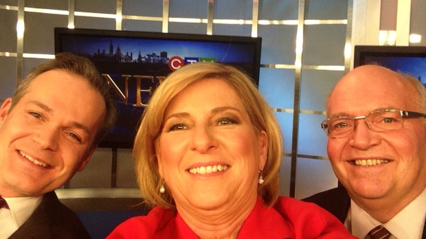 CTV'S Graham Richardson, Carol Anne Meehan and J.J. Clarke in their own "selfie" taken November 19th, 2013