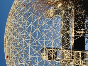 Greenpeace activists scale the Biosphere on Nov. 2