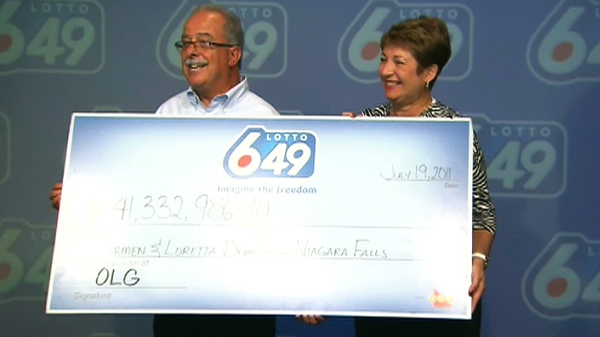 Carmen and Loretta Demizio, of Niagara Falls, claimed more than $41 million in lottery winnings on Tuesday, July 19, 2011.