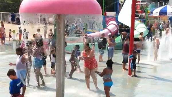 Kids keep cool at the waterpark at Ontario Place on Wednesday, July 20, 2011.
