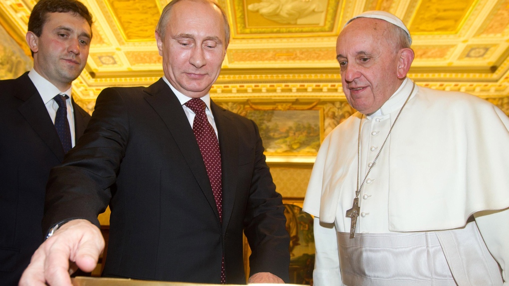 Russian President Vladimir Putin meets Pope Fancis