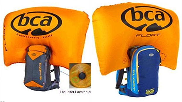 Avalanche backpack recall
