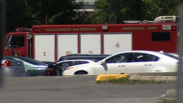 Ottawa's hazardous materials team isolated a chemical spill at a government building on Carling Avenue, Friday, July 22, 2011.