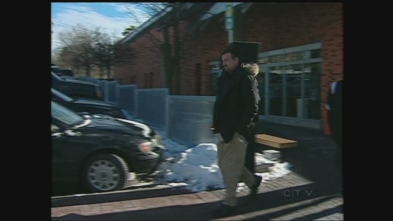 Christopher Dubreuil walks out of the Barrie courthouse in November 2013. (CTV Barrie)