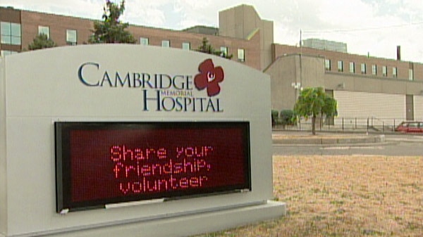 Cambridge Memorial Hospital is seen on Monday, July 25, 2011.