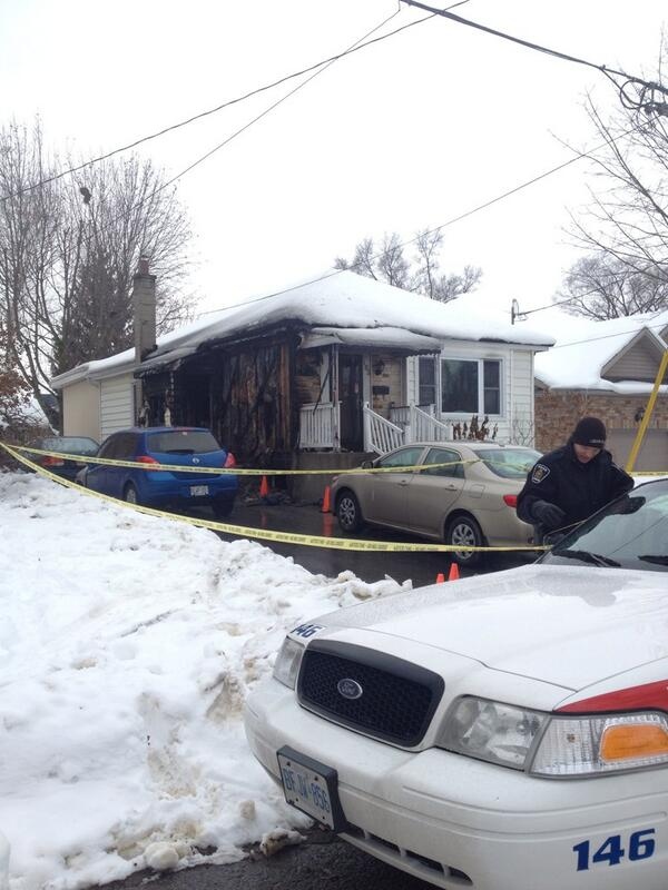 A home on Columbia Avenue was hit by arson in London, Ont. on Sunday, Dec. 1, 2013. (Talia Ricci / CTV London)