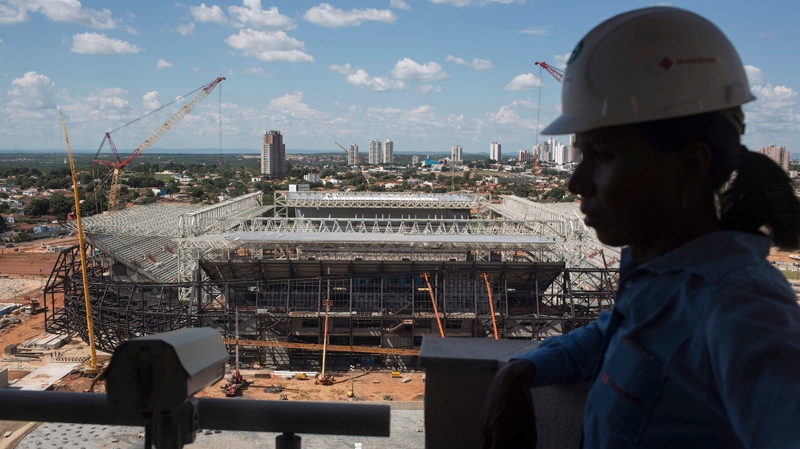 Workers return to World Cup stadium
