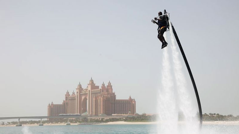 The Jetlev Flyer -- a water-powered jetpack that was invented in Canada -- is shown in this image courtesy of jetlev-flyer.com