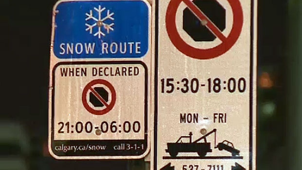 Snow route parking ban