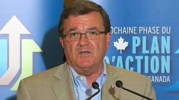 Finance Minister Jim Flaherty warned at a the dangers of the U.S. debt ceiling during business roundtable in Burlington, Ont., on Tuesday, July 26, 2011.