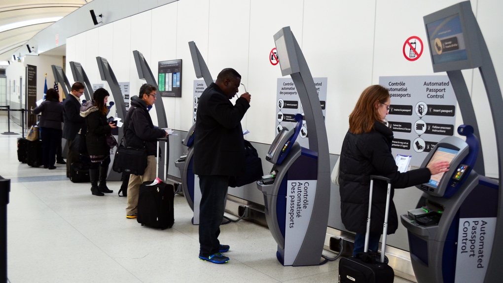 Passport kiosks at Pearson International Airport