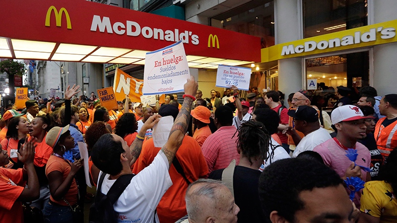 Fast food workers protest in NYC, Aug. 29, 2013