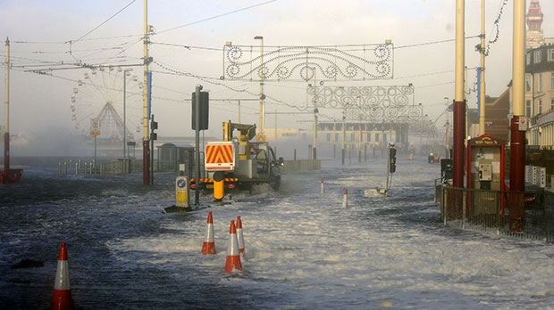 Gale force winds hit England and create flooding