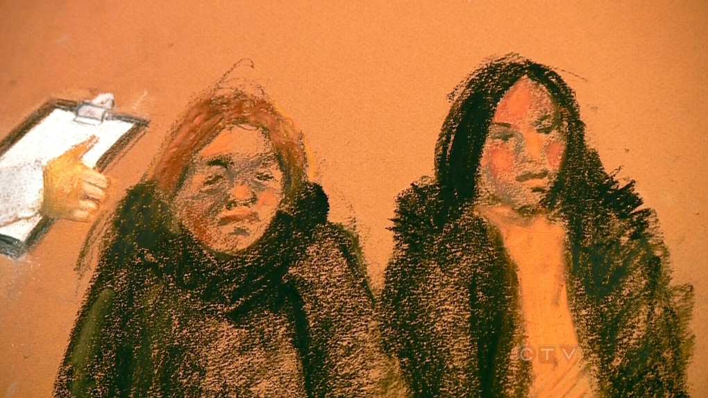 court sketches of Immacula Eugene and Marie-Margar