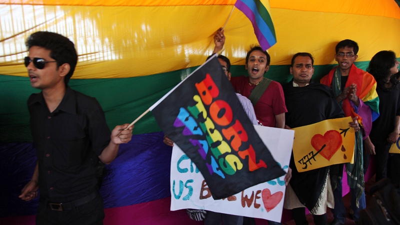 Indian protest against criminalizing gay sex