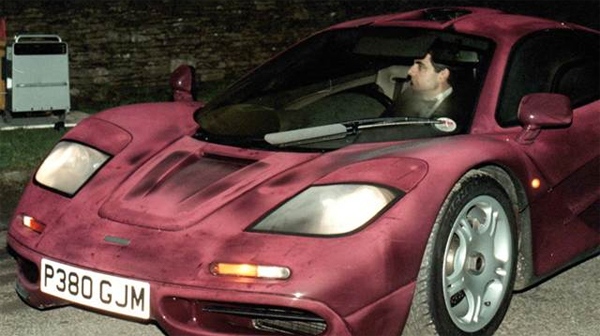 Rowan Atkinson in his McLaren F1 in 1998 file photo. (Barry Batchelor / PA)