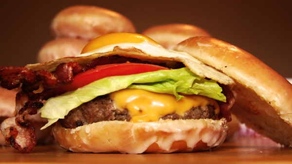 The Krispy Kreme doughnut cheeseburger will make it's Toronto debut at the 2011 CNE. 