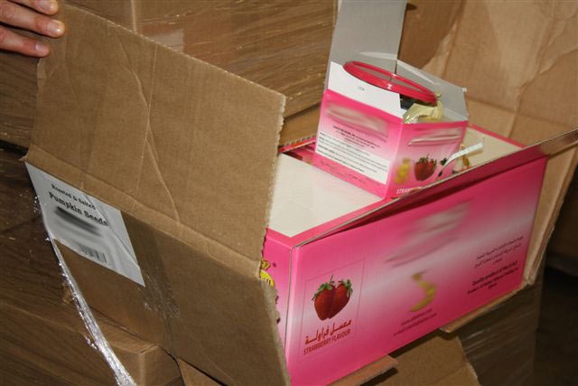 Around 1,440 kilograms of flavoured tobacco was seized by border officials at the Peace Bridge in July 2011 -- part of a larger investigation into tobacco smuggling and trafficking. (Provided/RCMP)