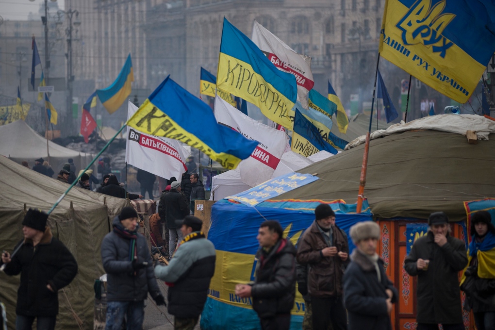 Pro-European Union activists in Kiev