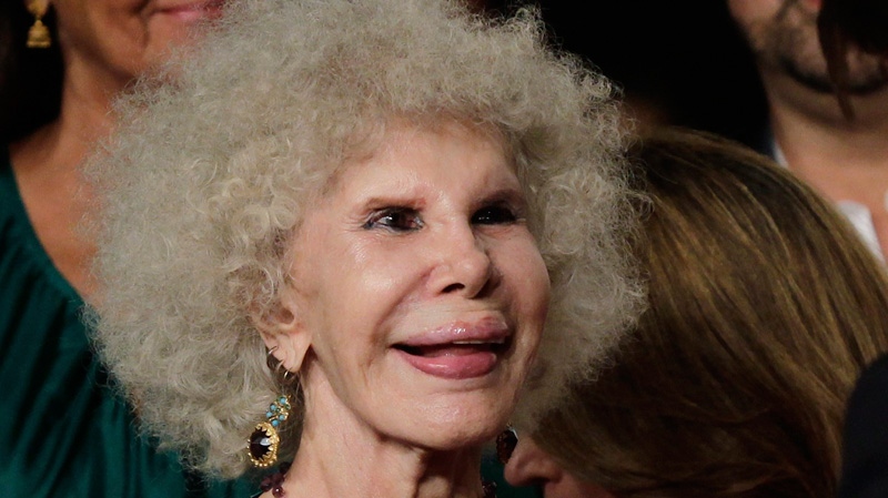 Spanish Duchess of Alba arrives for a movie preview in Seville, Spain, on June 16, 2010.  (AP / Toni Rodriguez)