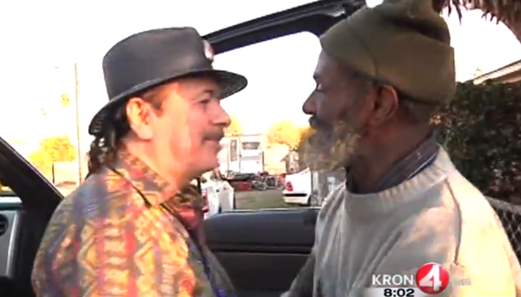 Carlos Santana reunites with homeless bandmate