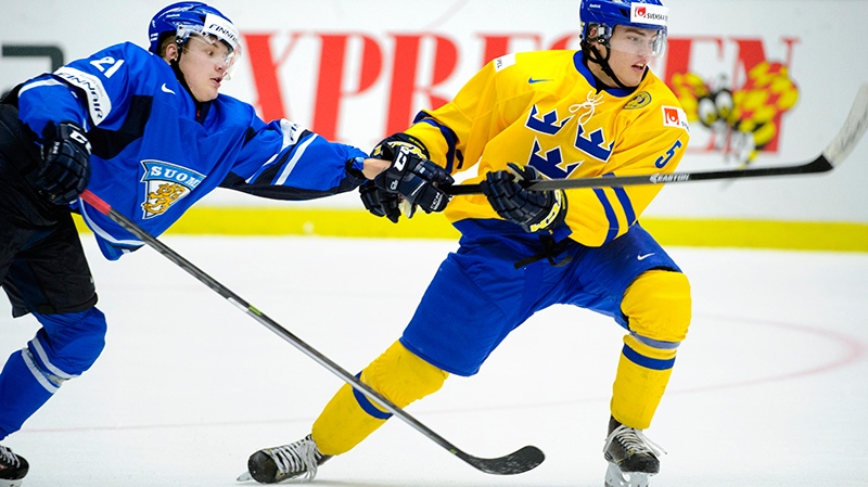 Finland and Sweden in action in Malmo, Sweden