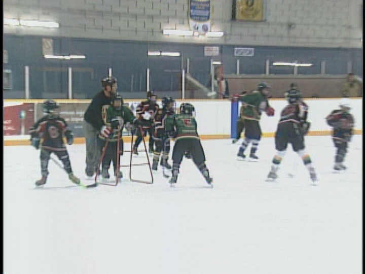 Hockey players with the George Bray Sports Association at Glen Cairn arena on Dec. 29, 2013